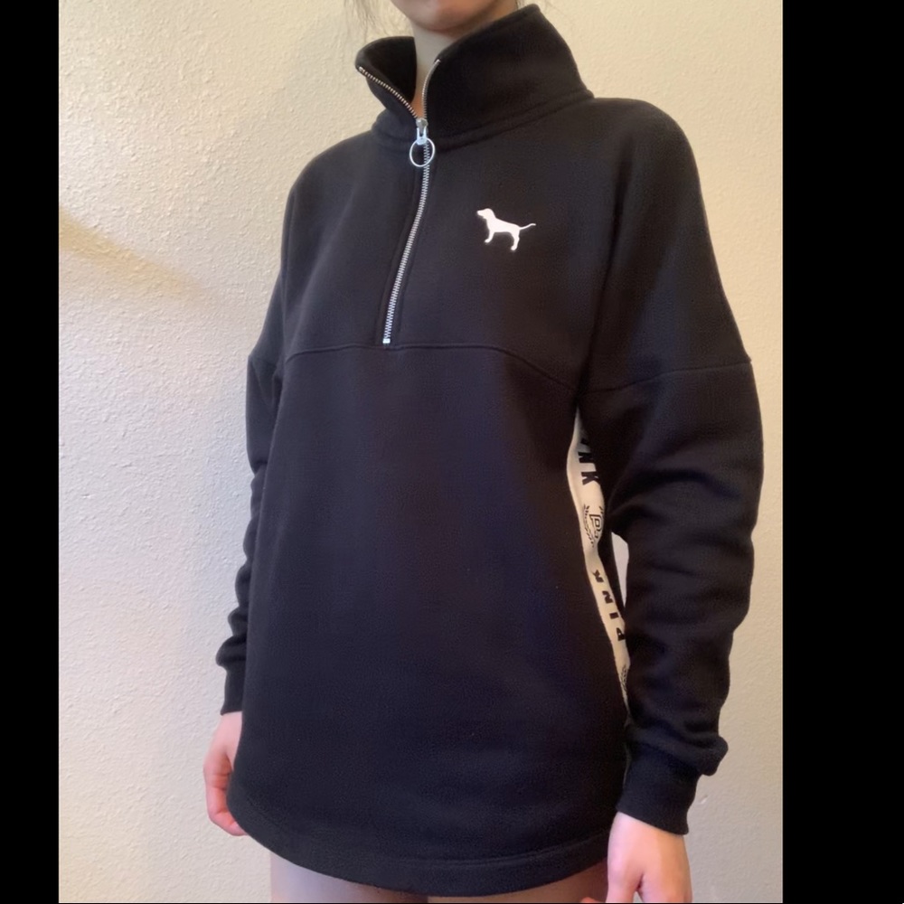 PINK Black Pullover Quarter Zip